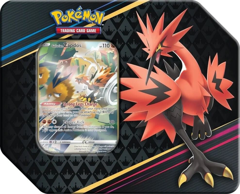 Galarian Zapdos Crown Zenith Tins